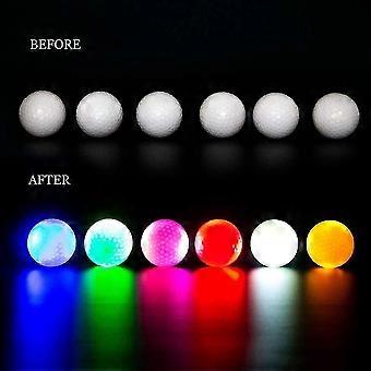 6pcs Led Glow Golf Balls For Night Indbyggede LED Lights Mixed Color Golf