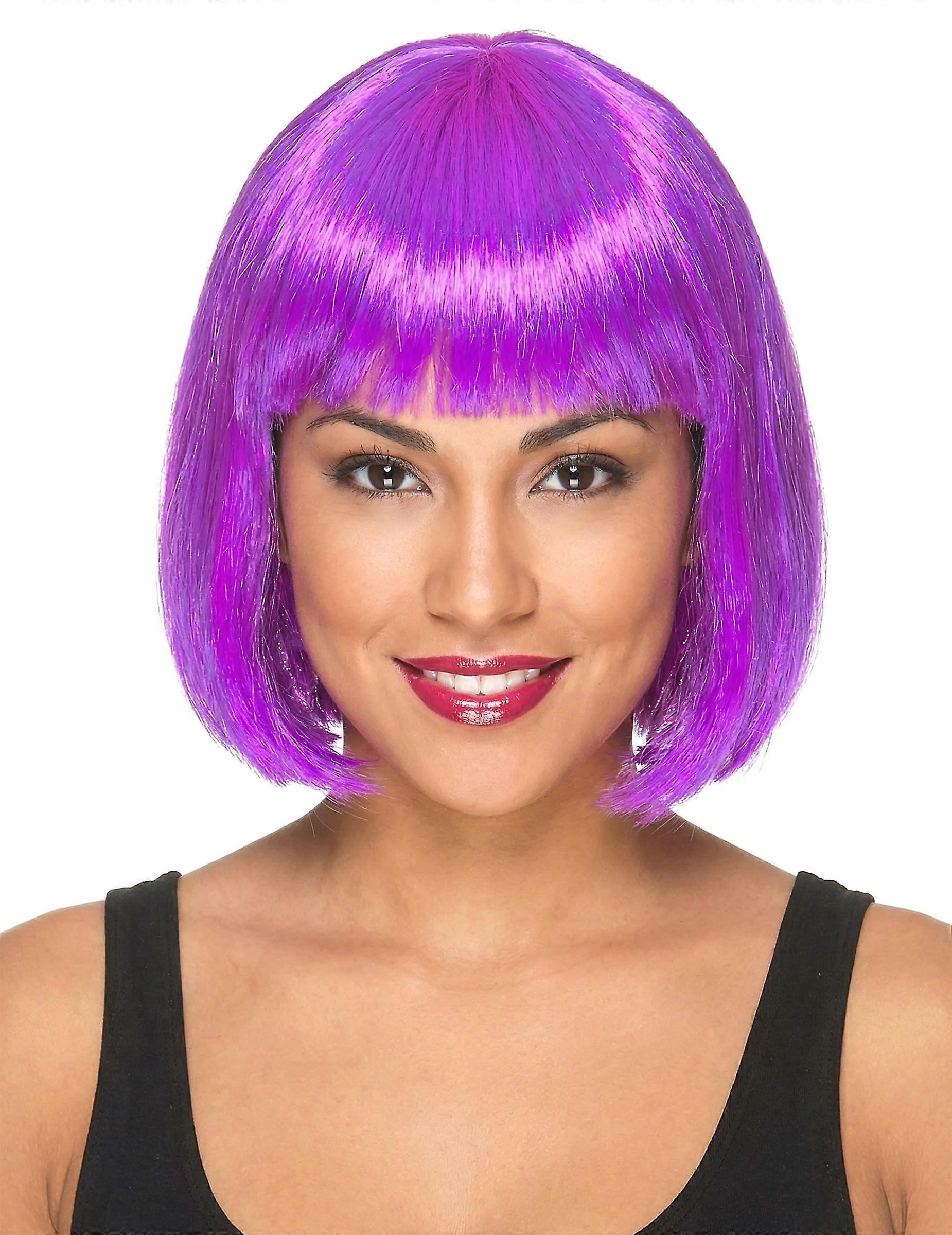 Women's purple mid-length bob wig