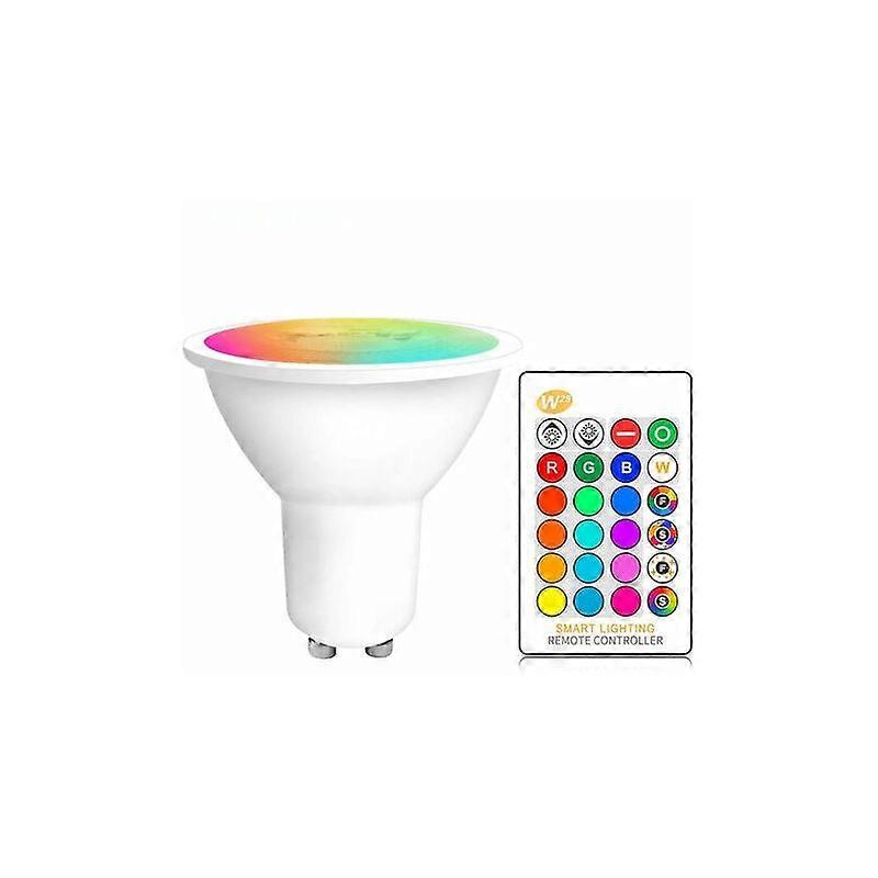 Remote-Controlled GU10 LED Bulbs with Colour Memory and Timer Function