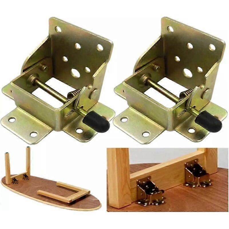 (1 pair) 90-degree self-locking folding table leg extensions, hidden telescopic folding table bed hinge frame support