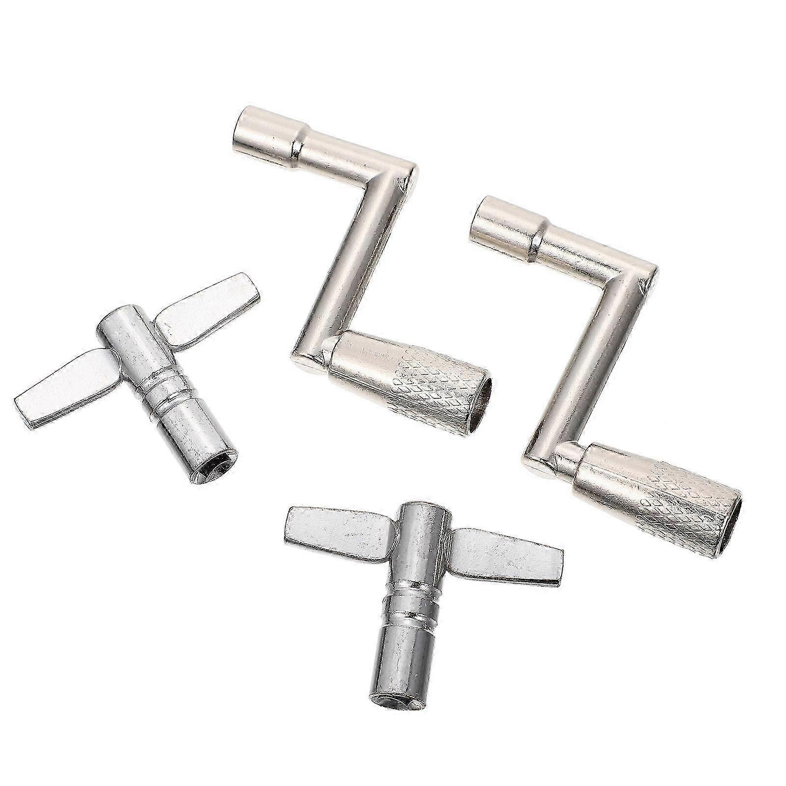 Drum Tuning Keys 4Pcs Silver Metal Set for Drum Adjustment Functions