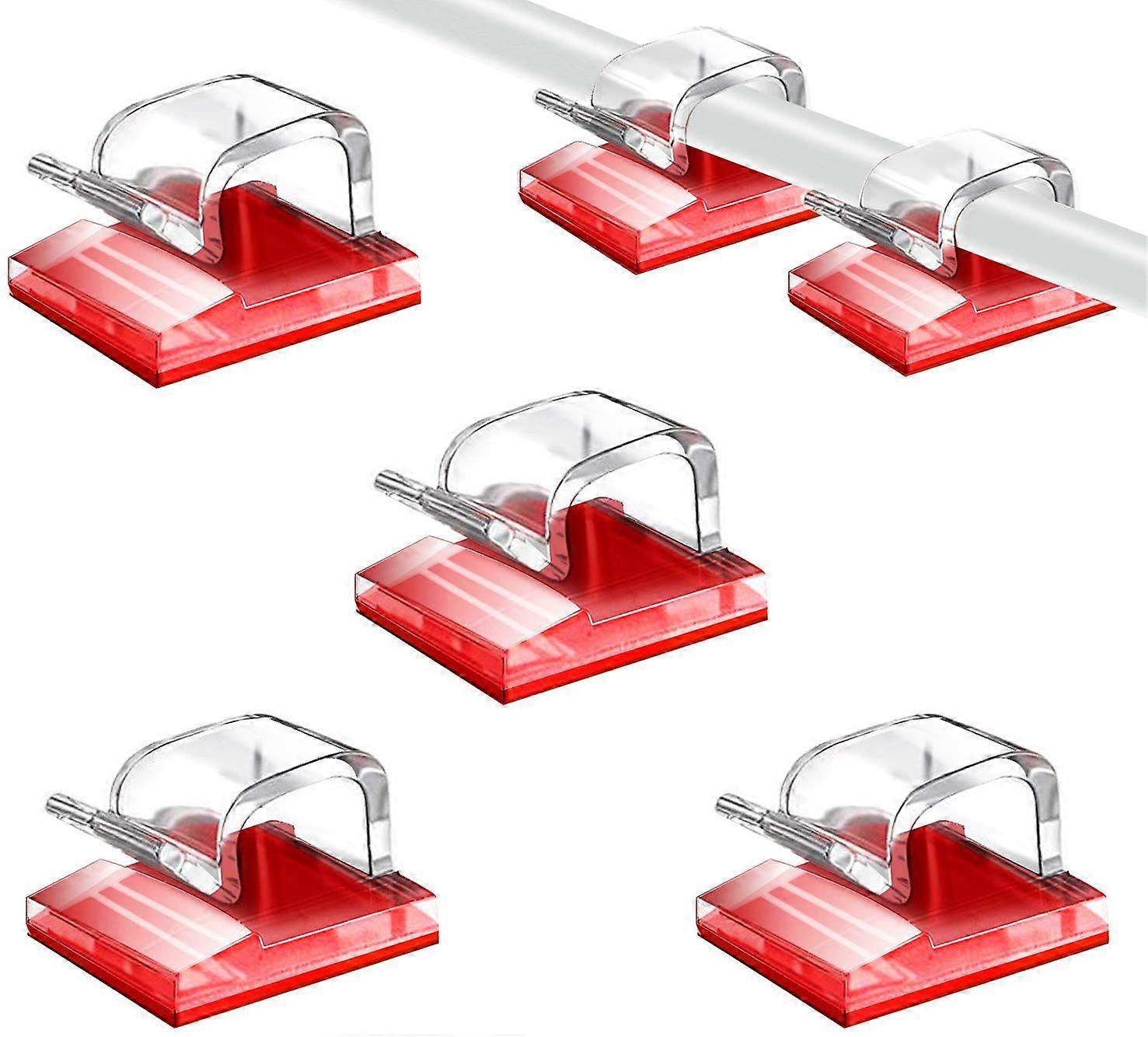 Self-adhesive cable holders 50-pack Transparent [XR]