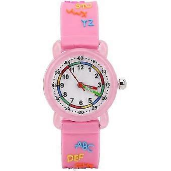 Kids Cartoon Watch, Letter Pattern Waterproof Children Wrist Watch PU Strap Wrist Watch