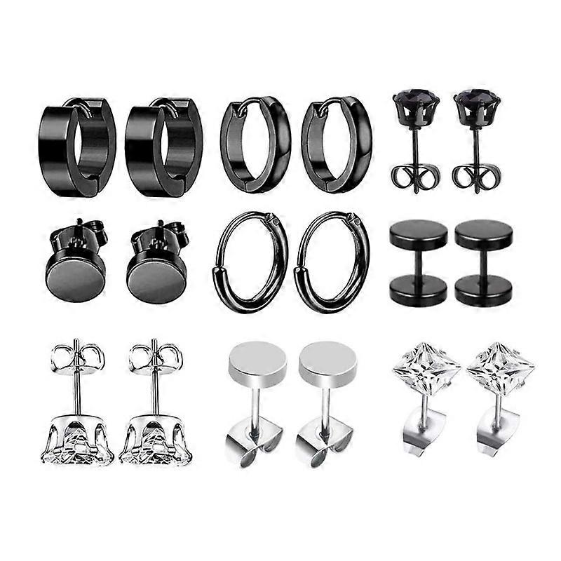 Stud Earrings (9pairs, multicolor)
