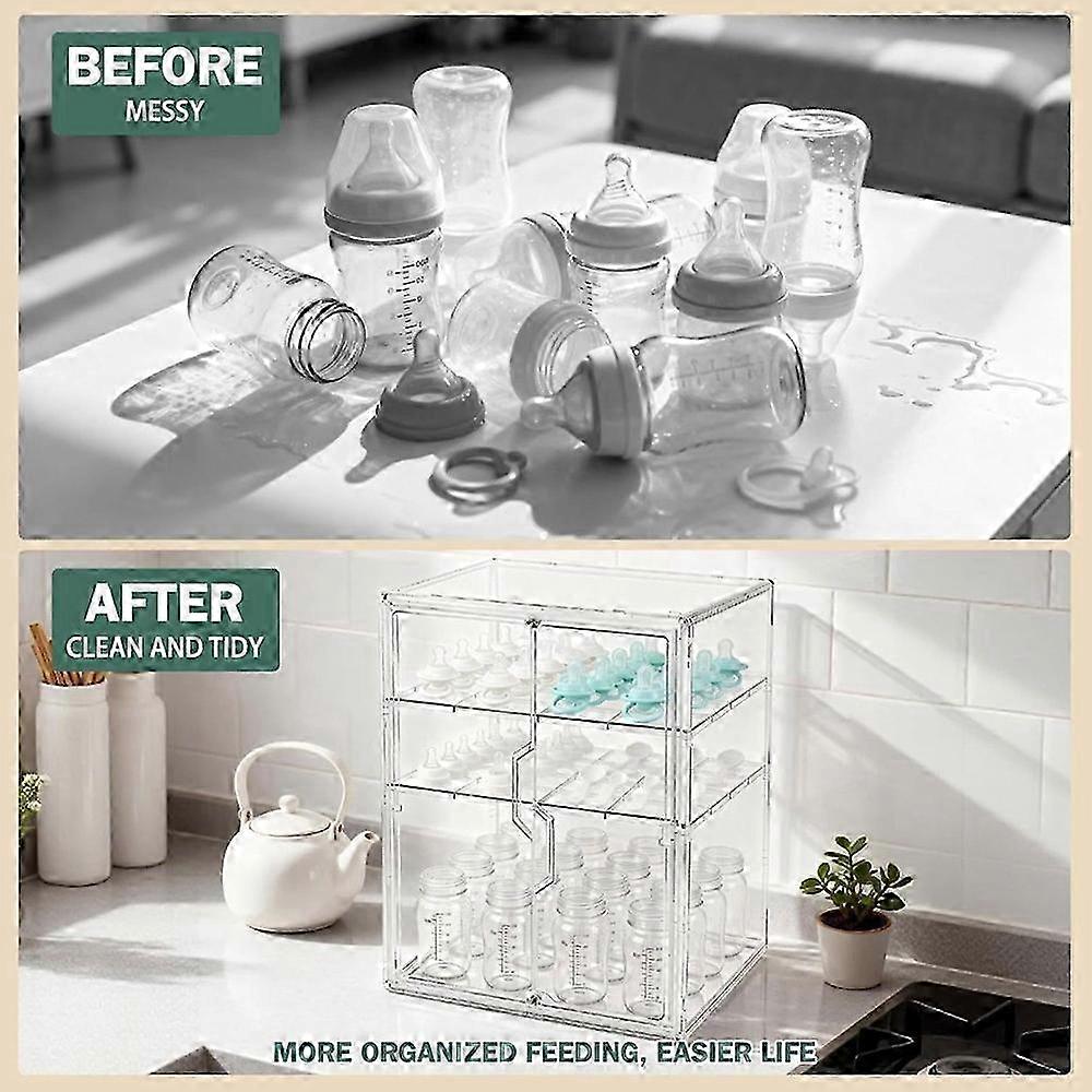 Clear 3-Tier Bottle Storage Station