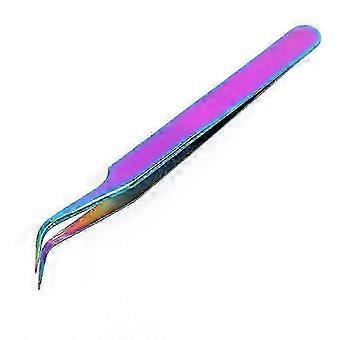 Stainless Steel Eyelash Tweezers For False Lashes Straight Curved