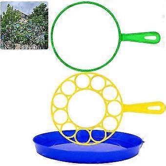 Bubble Wand Set, Kids Outdoor Jumbo Bubble Wand Big Bubble Machine Toys for Boys Girls, Bubble Wands with Tray