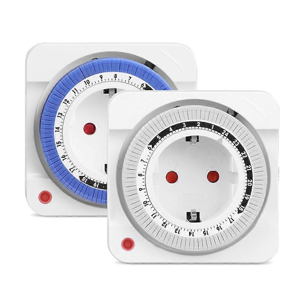 24 Hours Timer Switch Timer Plug in Mechanical Grounded Programmable Smart Countdown Loop Switch Socket EU Plug