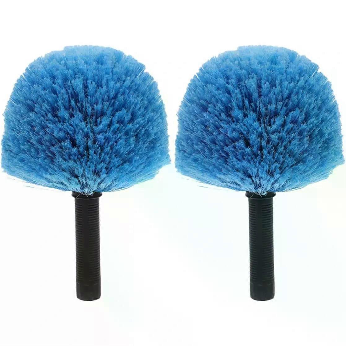 2pcs Blue Spherical Cobweb Duster Brush Head for Threaded Poles