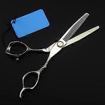 6 Inch 440C Professional Hair Cutting Scissors with Ergonomic Offset Handle, Hairdressing Shears for Salon and Barber