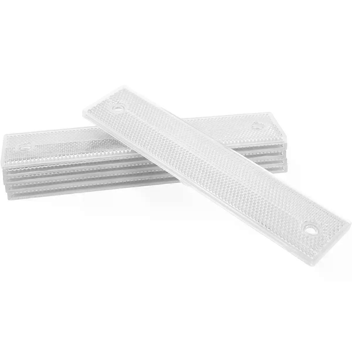 6Pcs Rectangular Acrylic Reflectors for Road Safety, Silver