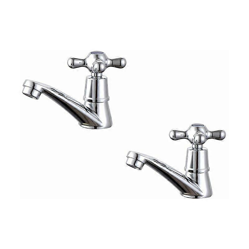 Cross-Handle Brass Basin Mixer Set