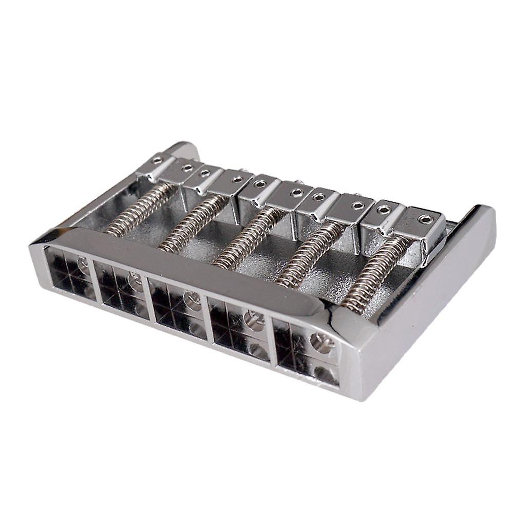 83mm 5 String Electric Bass Bridge with 6 Screws & 1 Wrench Silver