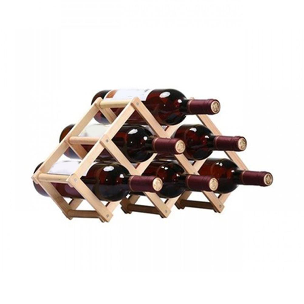 Foldable Wooden Wine Bottle Holder Wine Shelves Holds 6 Bottles Rack New
