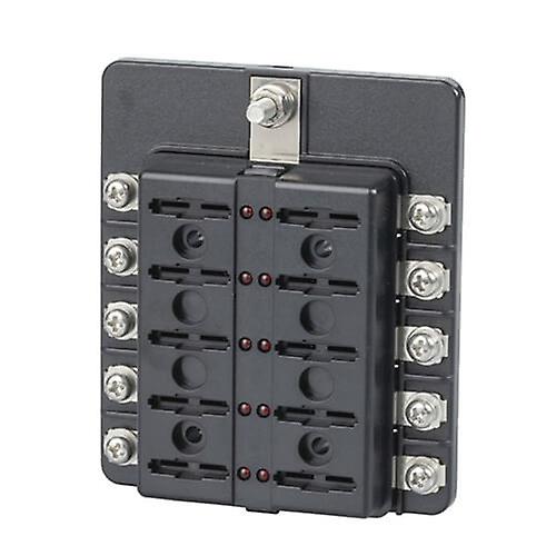 SCREW TERMINAL Blade Fuse Block 10 Way Convenient Bolt Down Output Connections