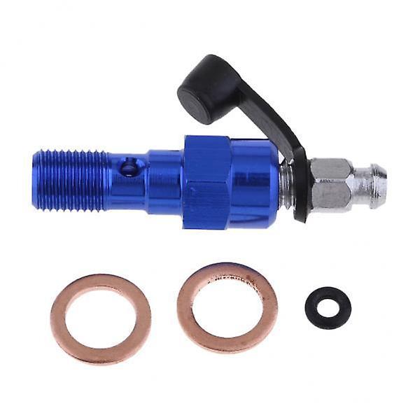 2xUniversal M10 Single Banjo Bolt Thread Bleeder Nipple Washers 1.0mm Blue