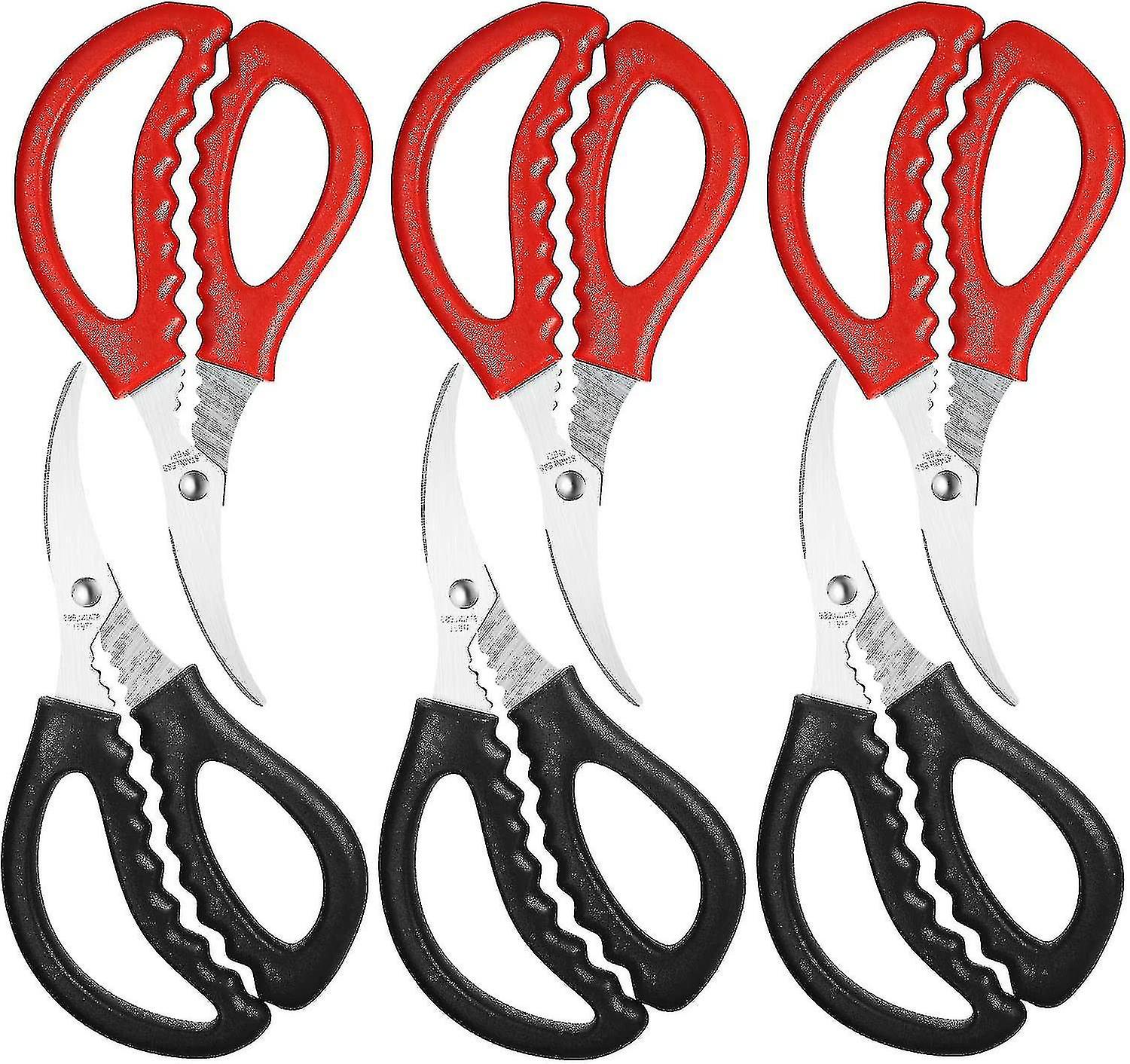 Kit Scissors Functal Less Steel Scissors Shrimp Lobster Scissors (6, And Red) *chyi