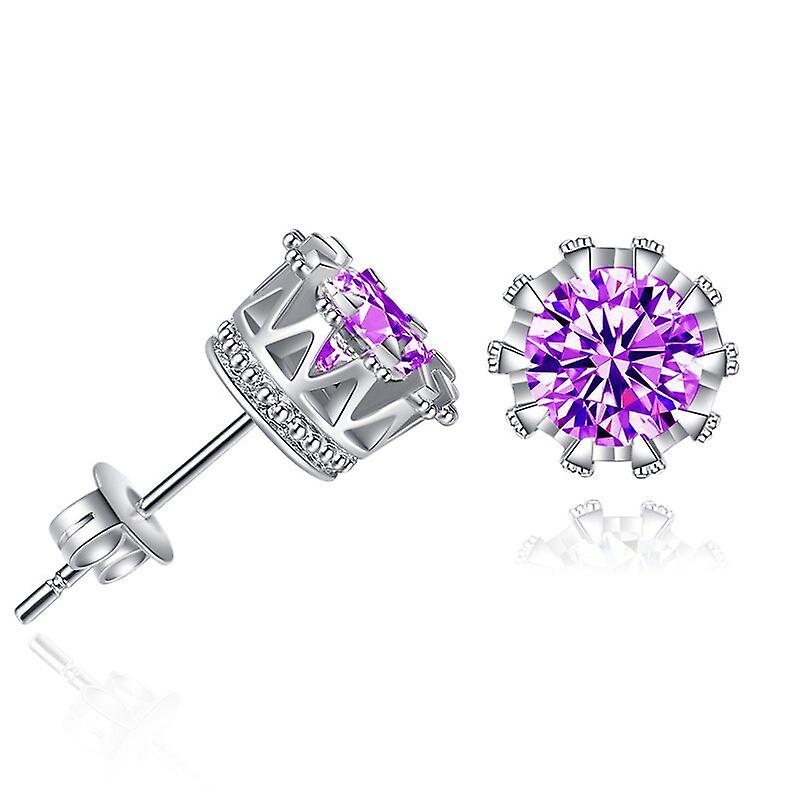 Zircon Earrings Crown Stud Earrings