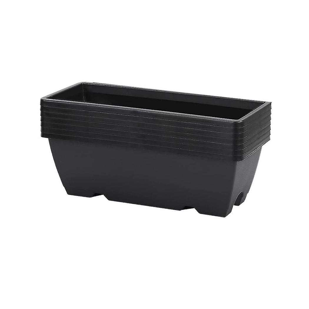 9 Pack Window Box Planter 17 Inch Black Plastic Vegetable Flower Planters Boxes Rectangular Flower