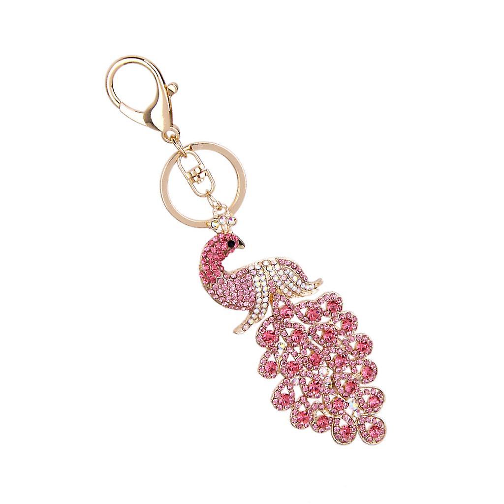 Crystal Peacock Charm Keyring #4