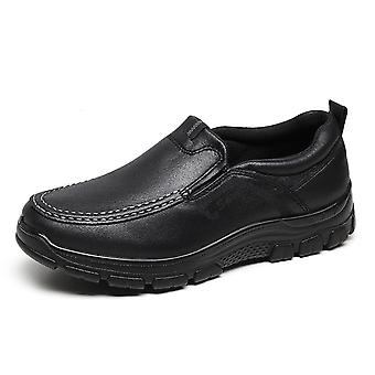 Mäns Casual Cloth Shoes Loafers Bekväma Platta Skor med bred bredd för Walking Office School Beach