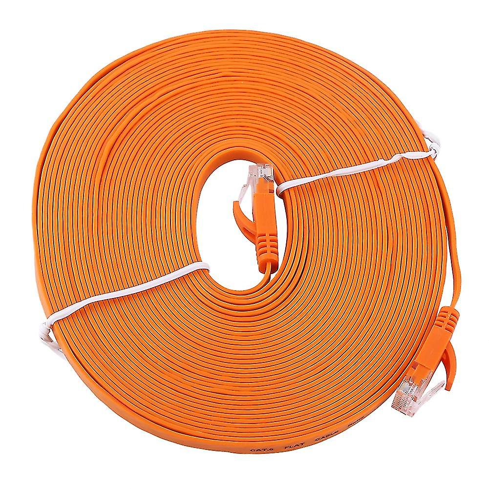 RJ45 CAT6 Ethernet Network Flat LAN Cable UTP Patch Router Cables 1000M Orange 10meters