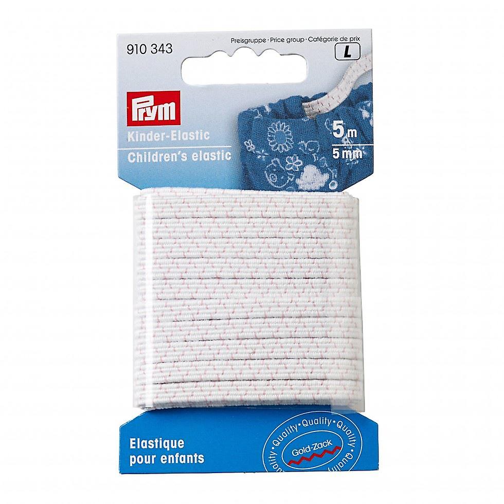 5mm Prym Childrens Elastic 5m White - each