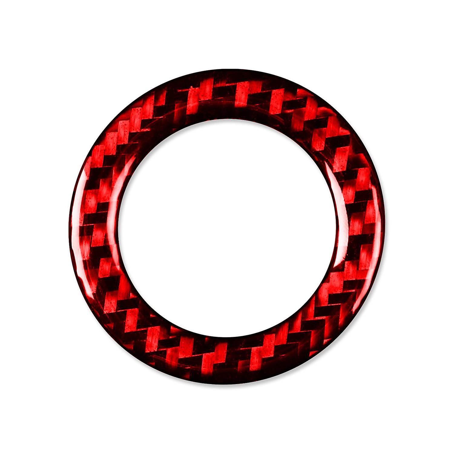 Car Button Sticker Self-adhesive Decorative Carbon Fiber Engine Start Stop Button Sticker Trim compa