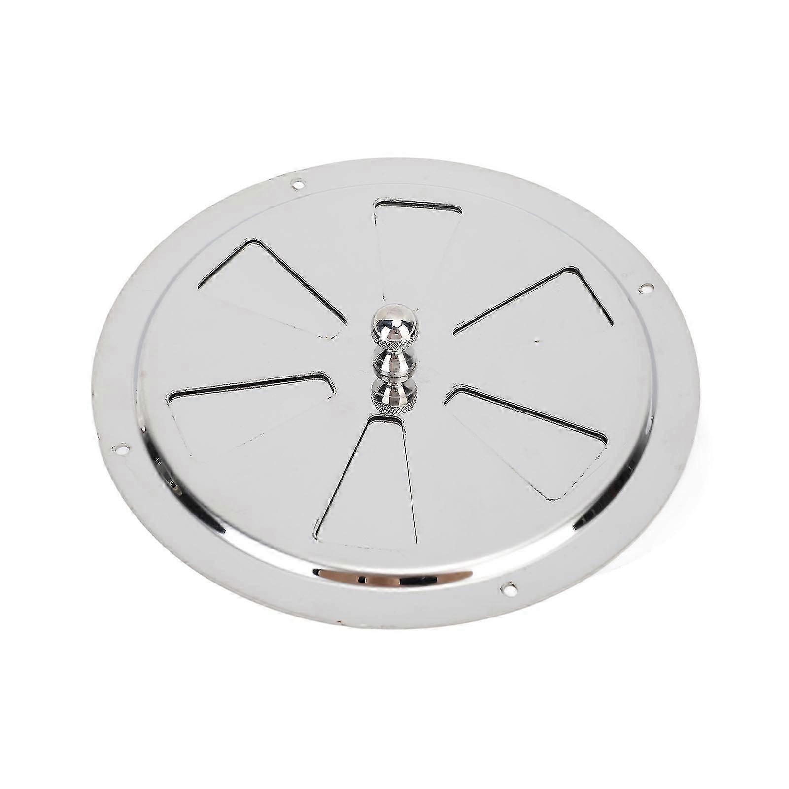 Grille d'aération ronde en acier inoxydable 304 avec poignée centrale pour bateau, 15 cm