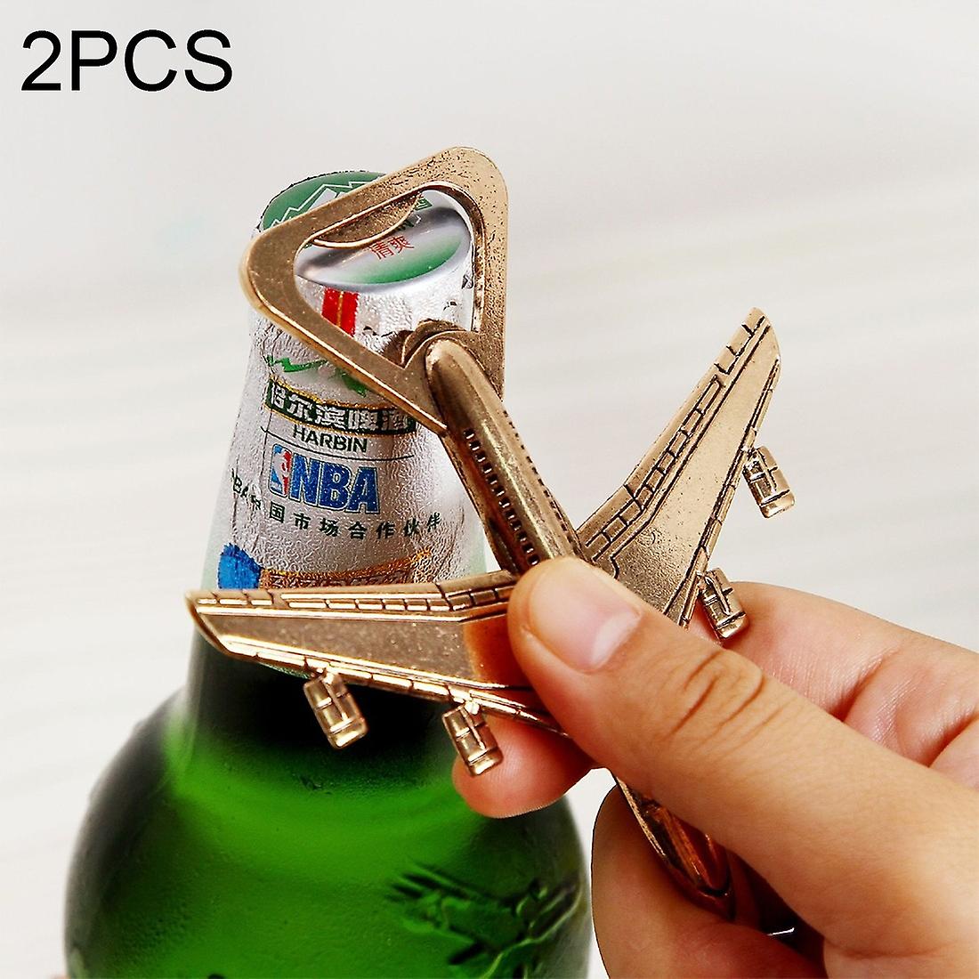2 PCS Alloy Plane Design Beer Bottle Opener