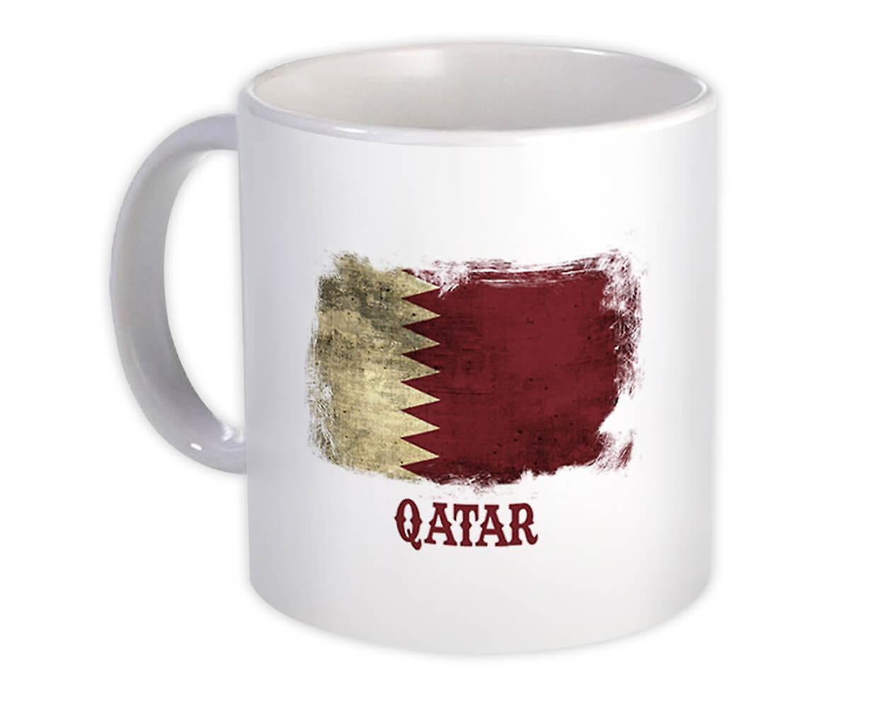 Gift Mug: Qatar Qatari Flag Distressed