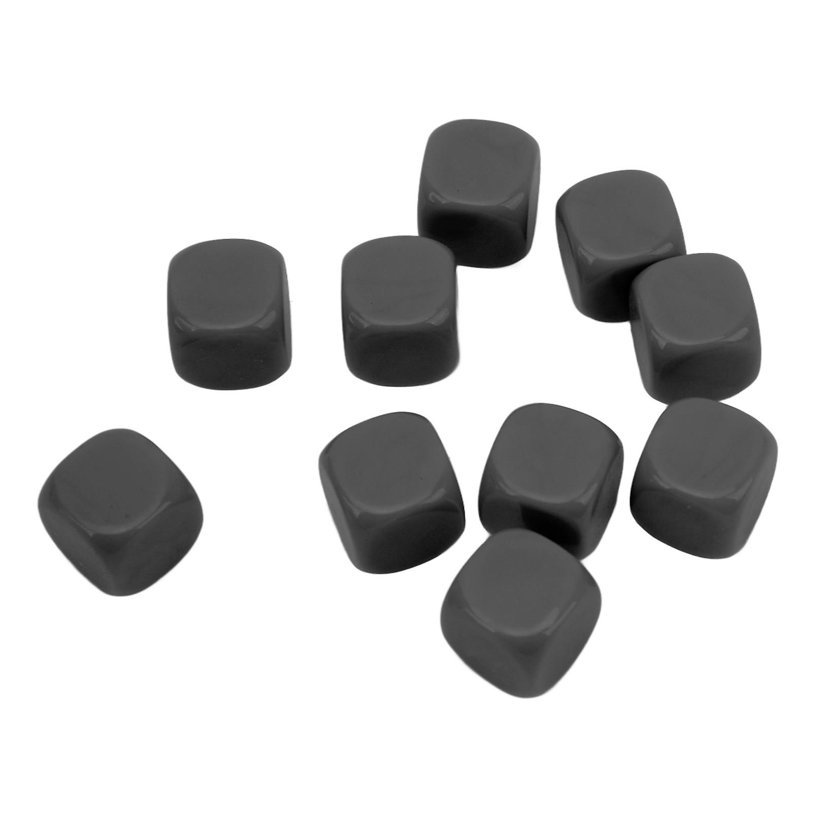 30PCS Fun Blank Dice Set DIY Puzzle Round Corner 6 Sided Dice for Board Games Math Learning Black 