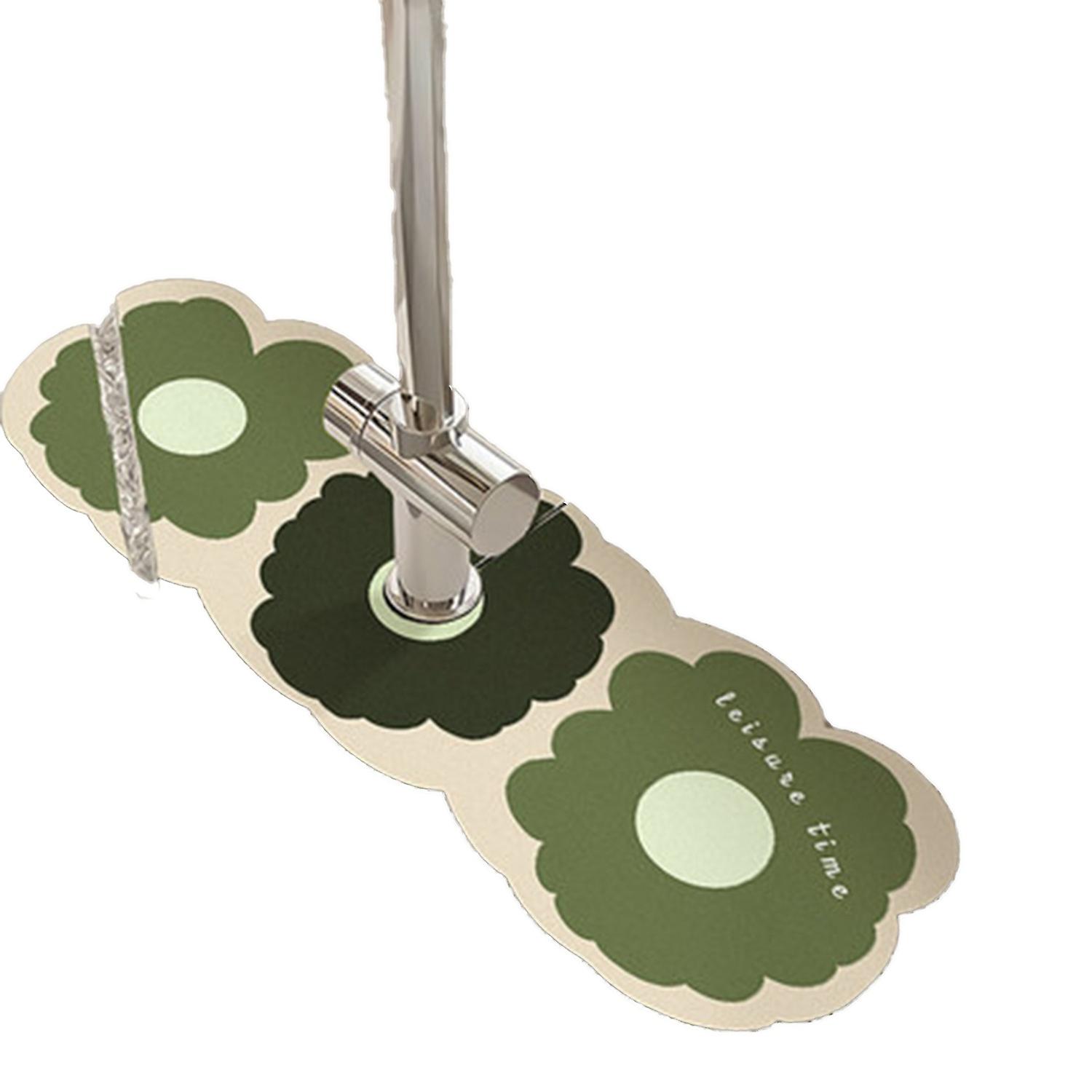 Faucet Pad Water Absorption Quick Drying Damp-proof Non-slip Flower Pattern Sink Draining Mat Kitche