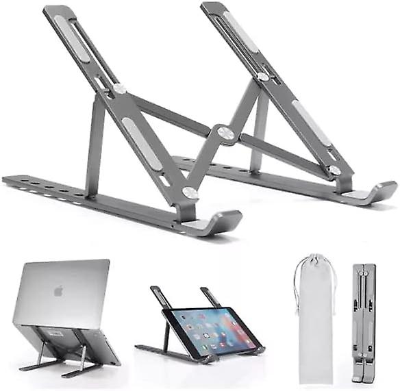 Foldable Portable Adjustable Desktop Computer Stand Upright Stand Silver