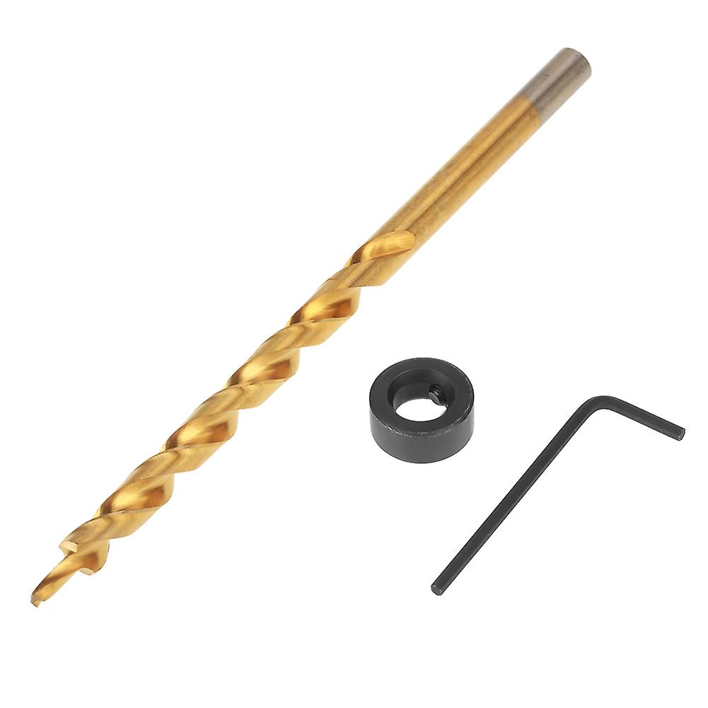 Titanium Plating Woodworking Locator Accessories Set with 9mm Round Handle Drill Bit