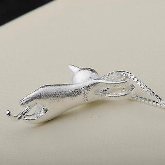 Ciondolo gatto pentacolo argento sterling 925 streghe gatto felino argento ch