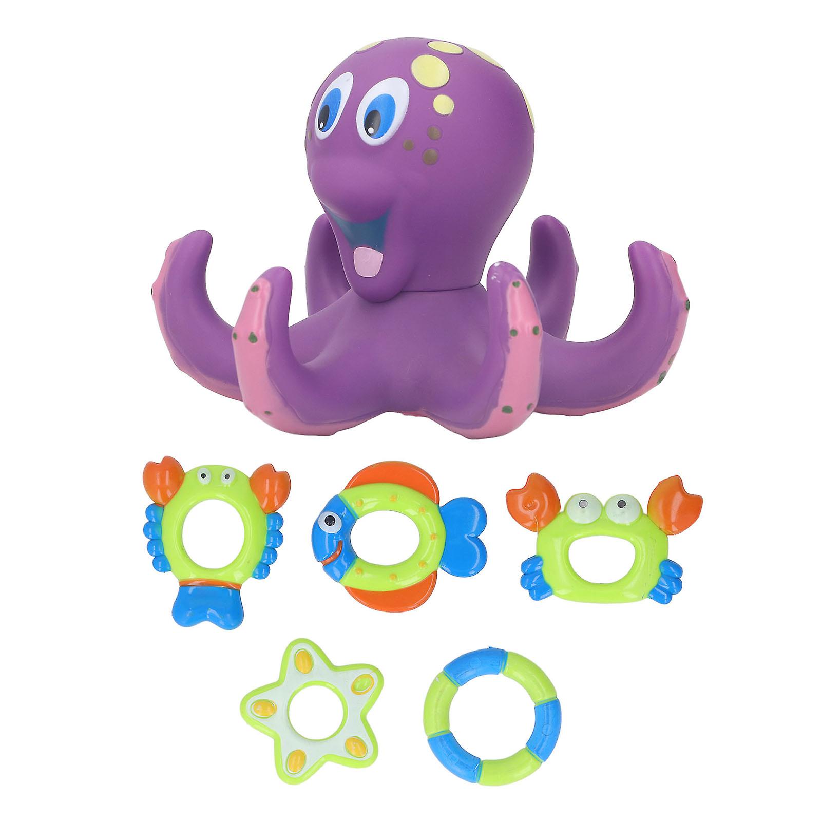 Octopus Bath Toy with Removable Rings - Fun Floating Learning Toy for Babies