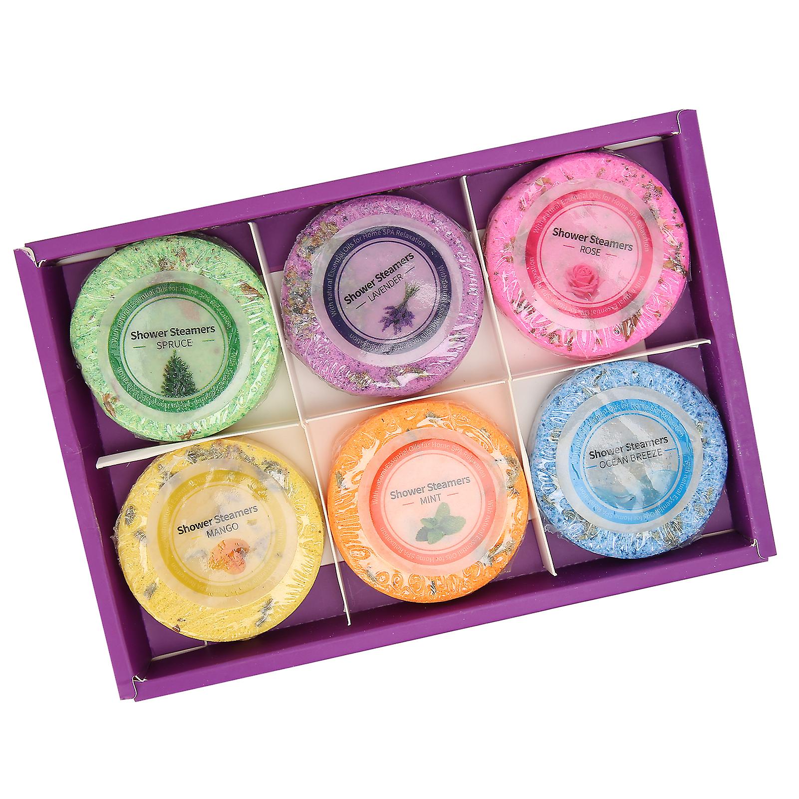 6pcs Aromatherapy Shower Tablets with Essential Oils, Soothing Bath Balls