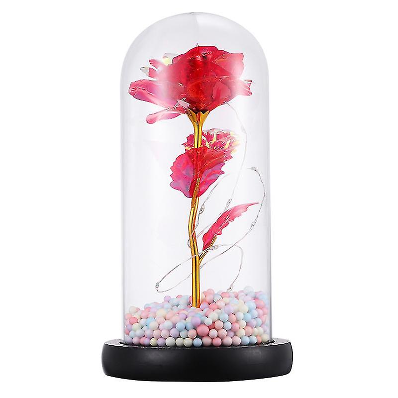 1pcs fiore artificiale con copertura di vetro