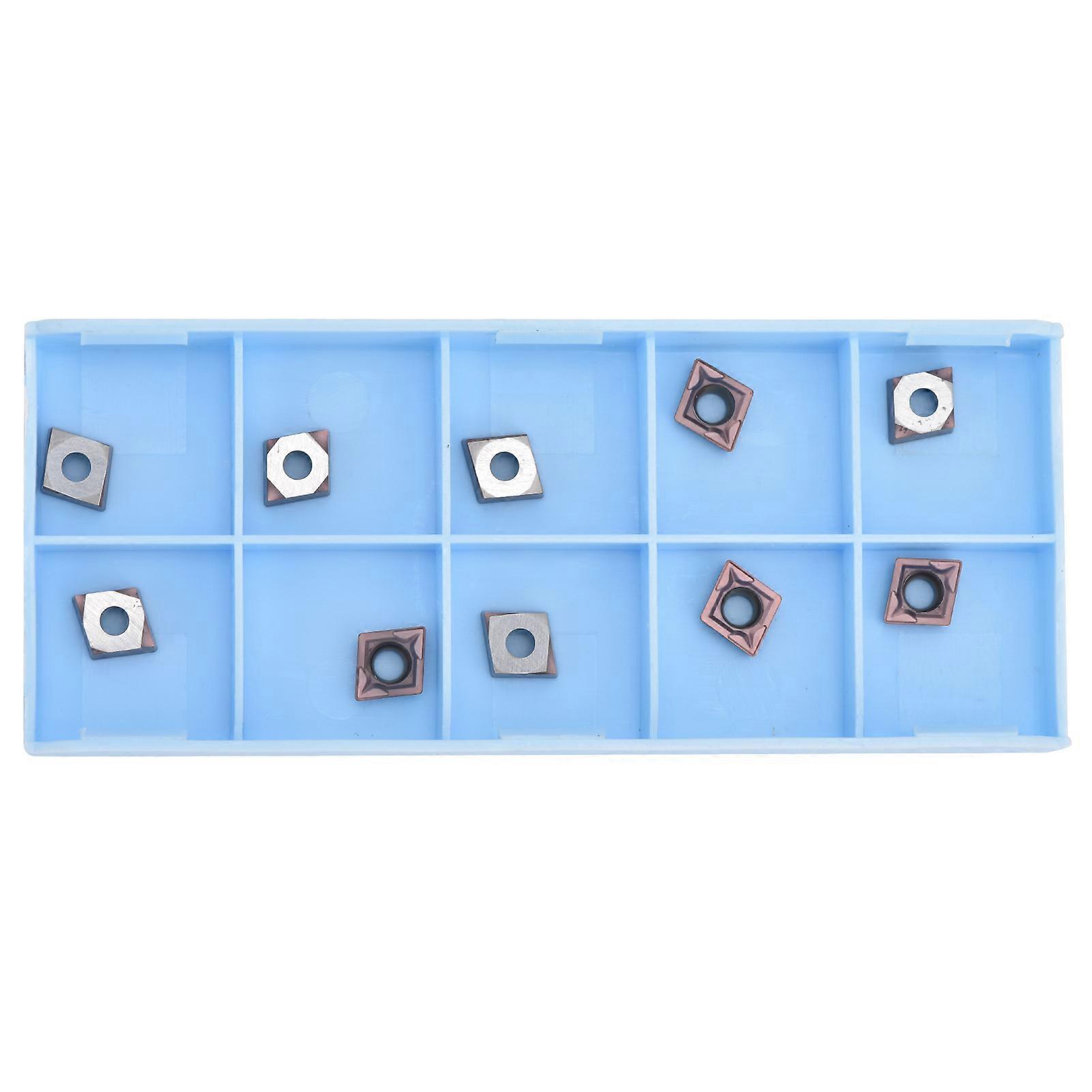 10pcs Carbide Turning Blade Titanium Alloy High Temperature Resistance Rhombus Lathe Turning Tool For Metal Cutting