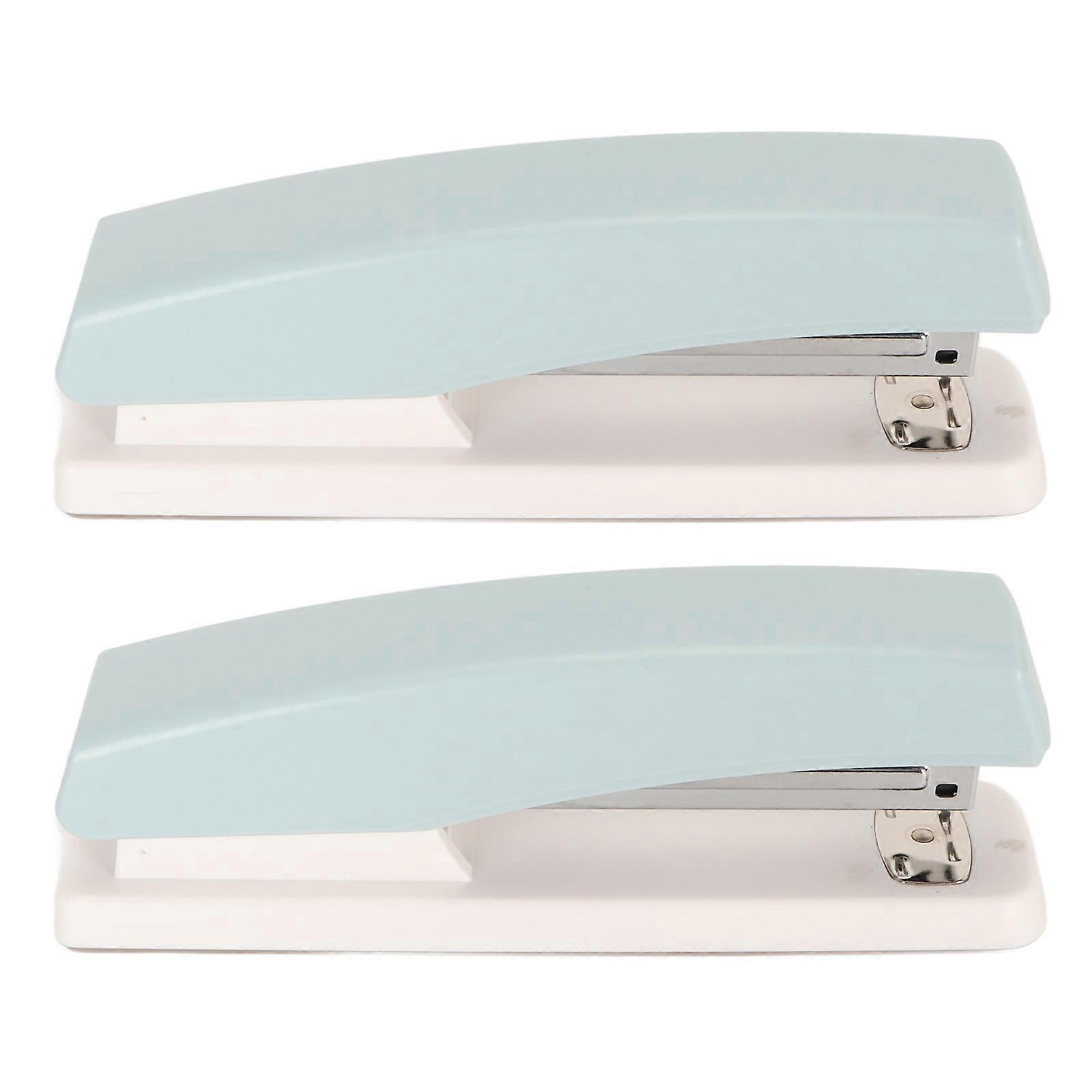 Desktop Stapler 20 Sheets Capacity Prevent Slip Portable Small Stapler for Office School Home 2pcs Blue