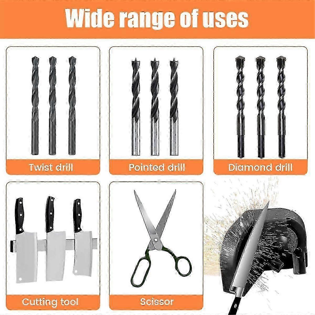 Drill Bit Sharpener-Drill Bits Sharpener for Bits,Electric Drill Bit Sharpener,Efficient Drill Bit Grinding Sharpener