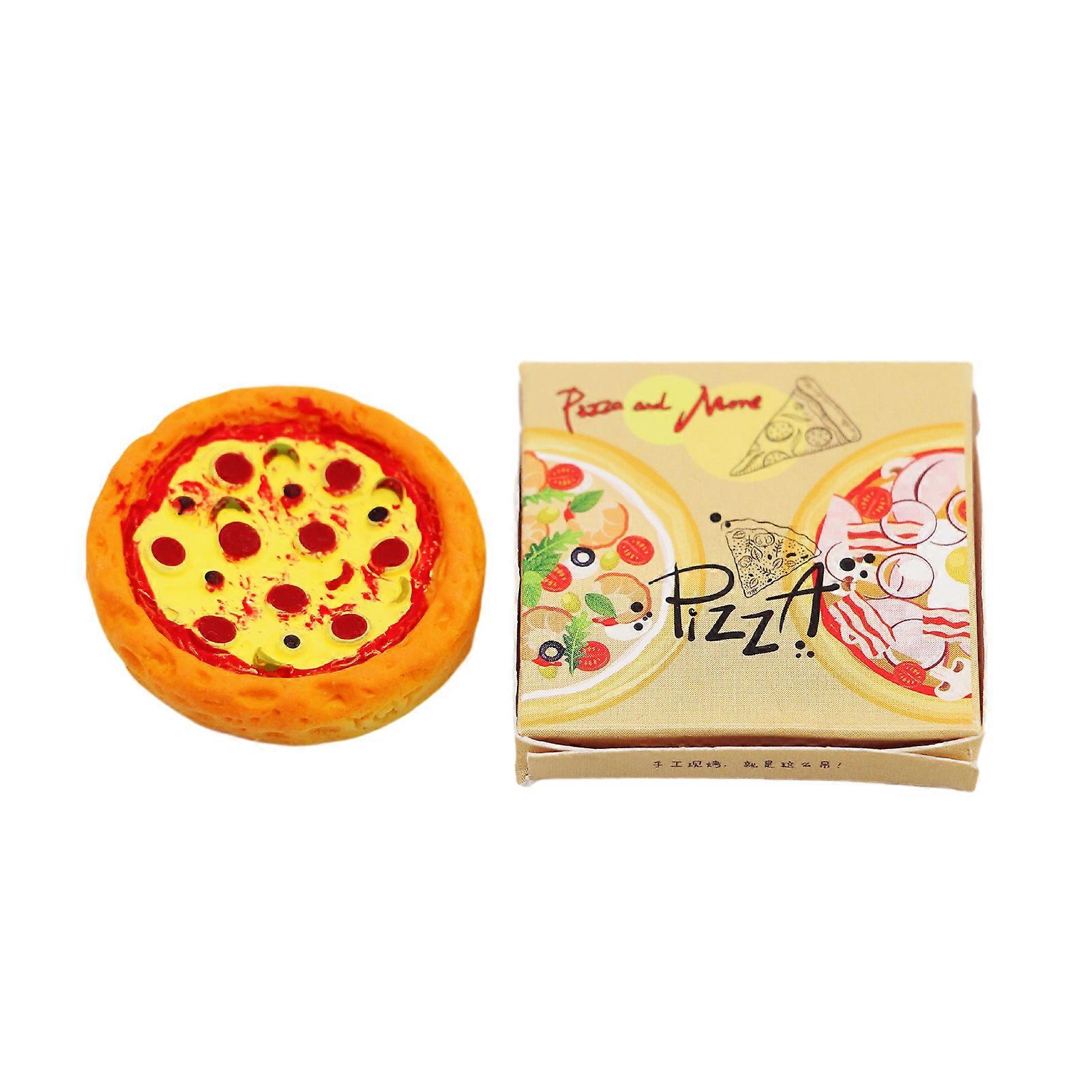 1 Set Dockhus Pizza Hög restaurering Tredimensionell Realistisk Dekoration Mikrolandskap Miniatyr Pizza Modell Set Dockhus Leverans