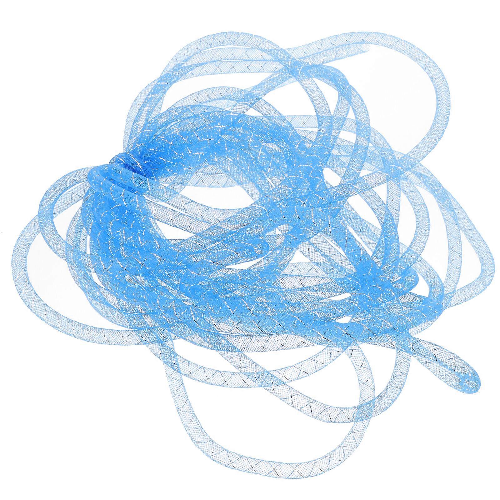 Elastic Mesh Tube Polyester Braid Tube Creative Net Garn Cord DIY smykker Making Rekvisita for kvinner Kids Sky-blue