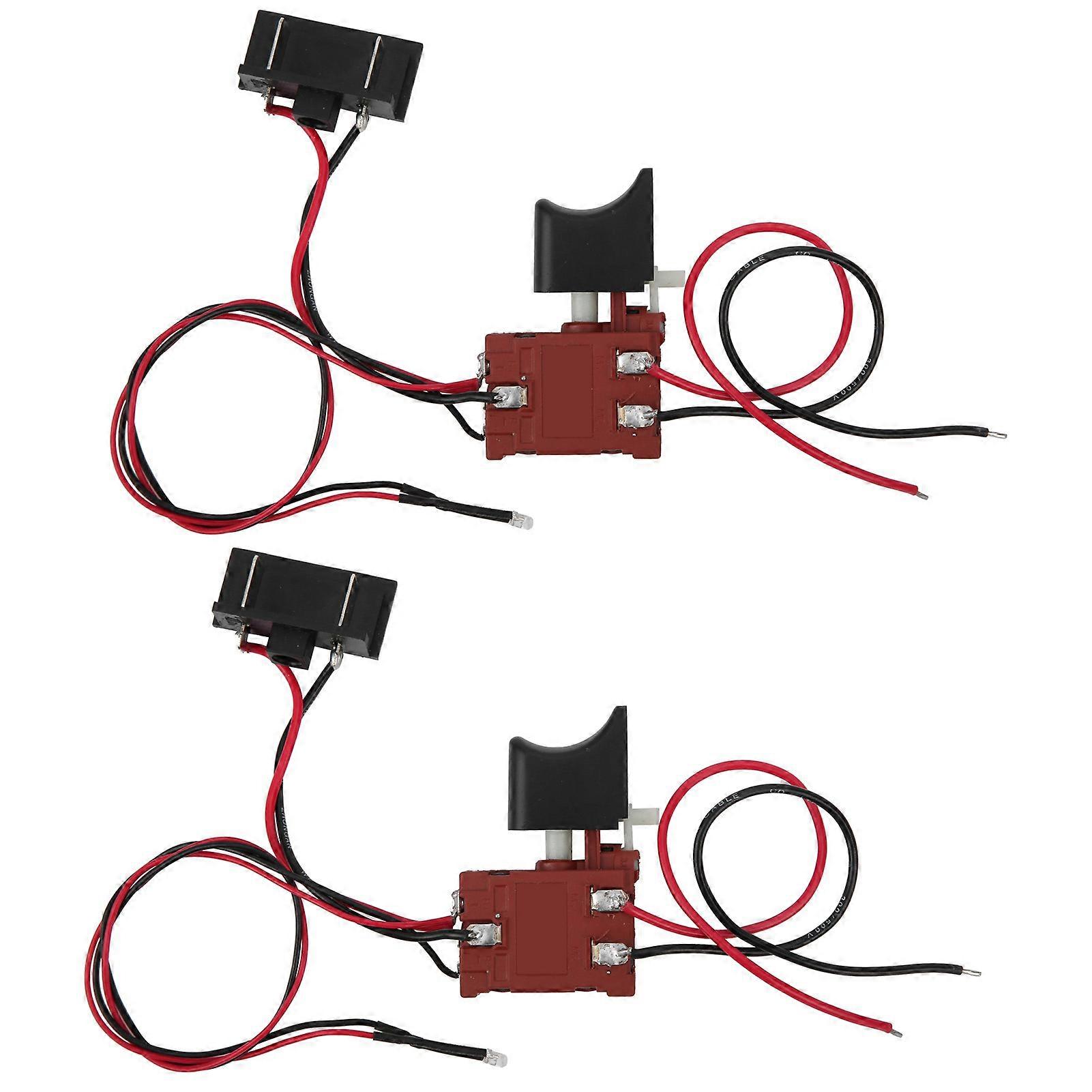 2pcs Saw Switch Speed Control Switch Stepless Speed Regulation Trigger Switch with Light