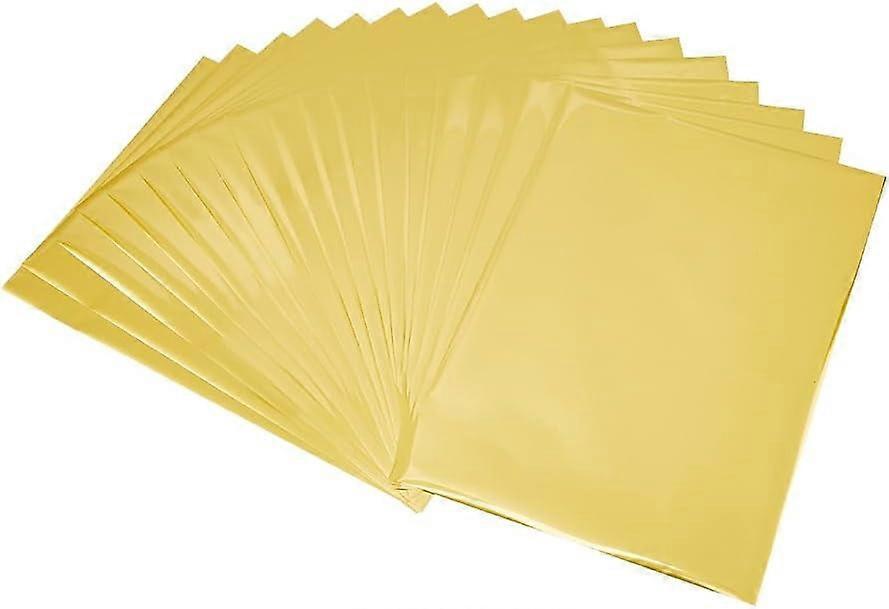 50 Sheets A4 Reactive Paper Sheet 11.4x7.28inch Rectangle Toner Reactive Foil Golden Transfer Sheet Paper Transfer Sheet for Card DIY Decoration Foil