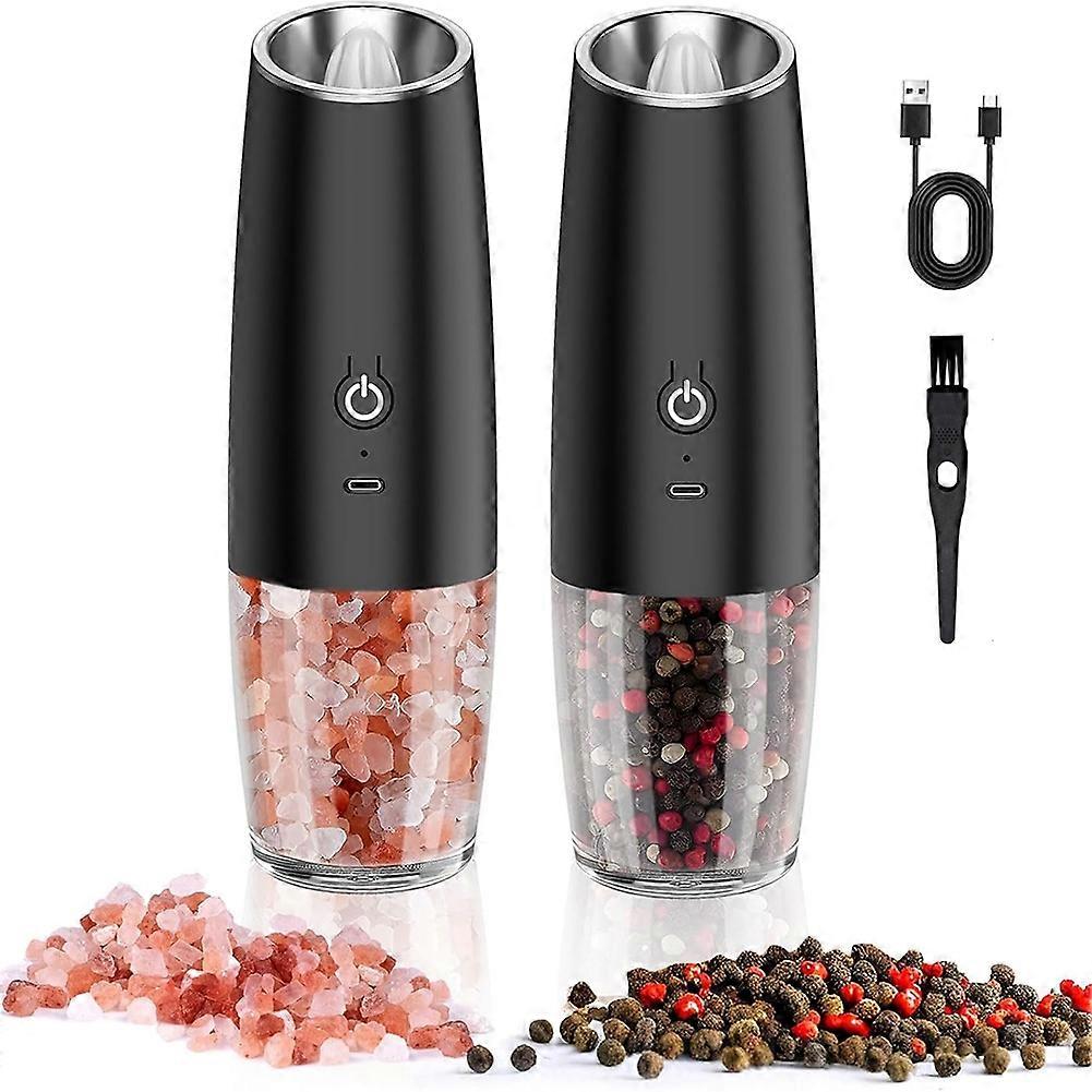 Electric Salt & Pepper Mill Set,Rechargeable Electric Salt Mill, Adjustable Coarseness, Automatic One-Handed Operation