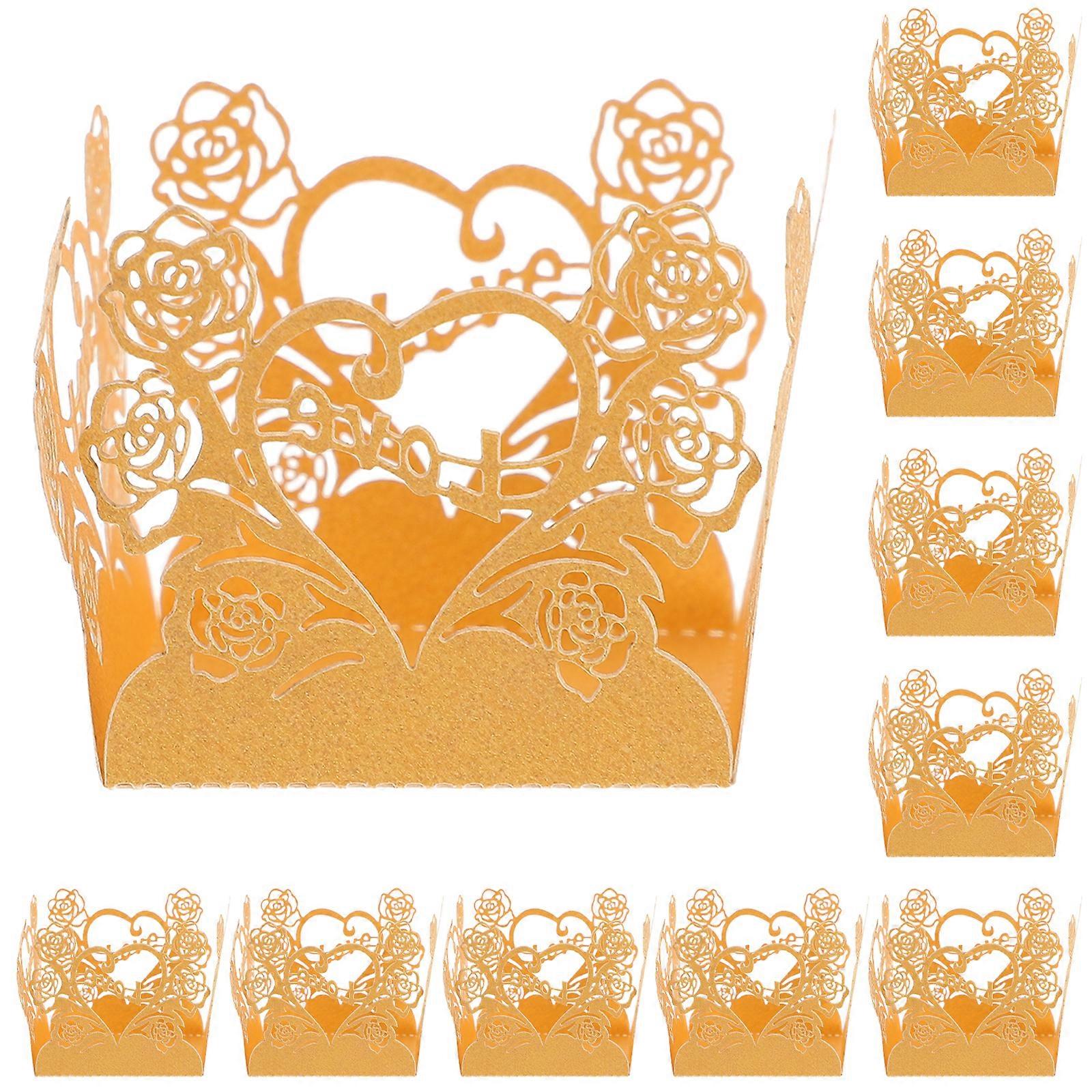 50Pcs Chocolate Wrappers Candy Packaging Wrappers Hollow-Out Truffle Cups Decorative Wrappers