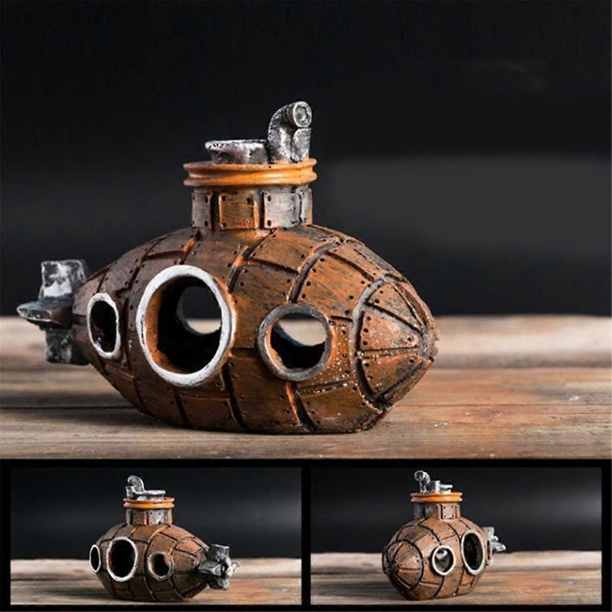 Resin Submarine Ornaments, Fish & Shrimp Shelter Landscaping Accessories, Suitable for Aquarium Fis