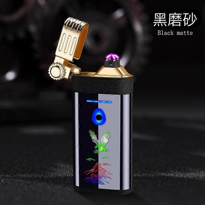 New Hf807 Touch Screen A Color-Changing Lamp Cross Double Arc Usb Charging Lighter Personalized Advertising Customization